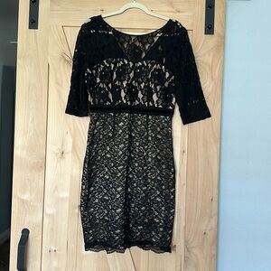 JAX Black Lace Dress Short Sleeve Sz 14